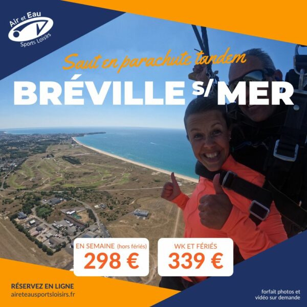Activité Week-end Normandie depuis Paris, Sauter parachute en Normandie, réserver saut tandem parachute, activité Granville